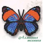 Набор для алмазной мозаики "Бабочка-магнит- Дикий нарцисс" арт - БАТ05