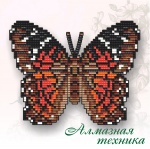Набор для алмазной мозаики "Бабочка-магнит- Алый павлин" арт - БАТ14