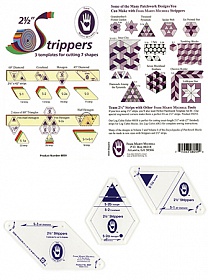 2 1/2" Strippers. 3 templates for cutting 7 shapes , 8059 from Marti Michell